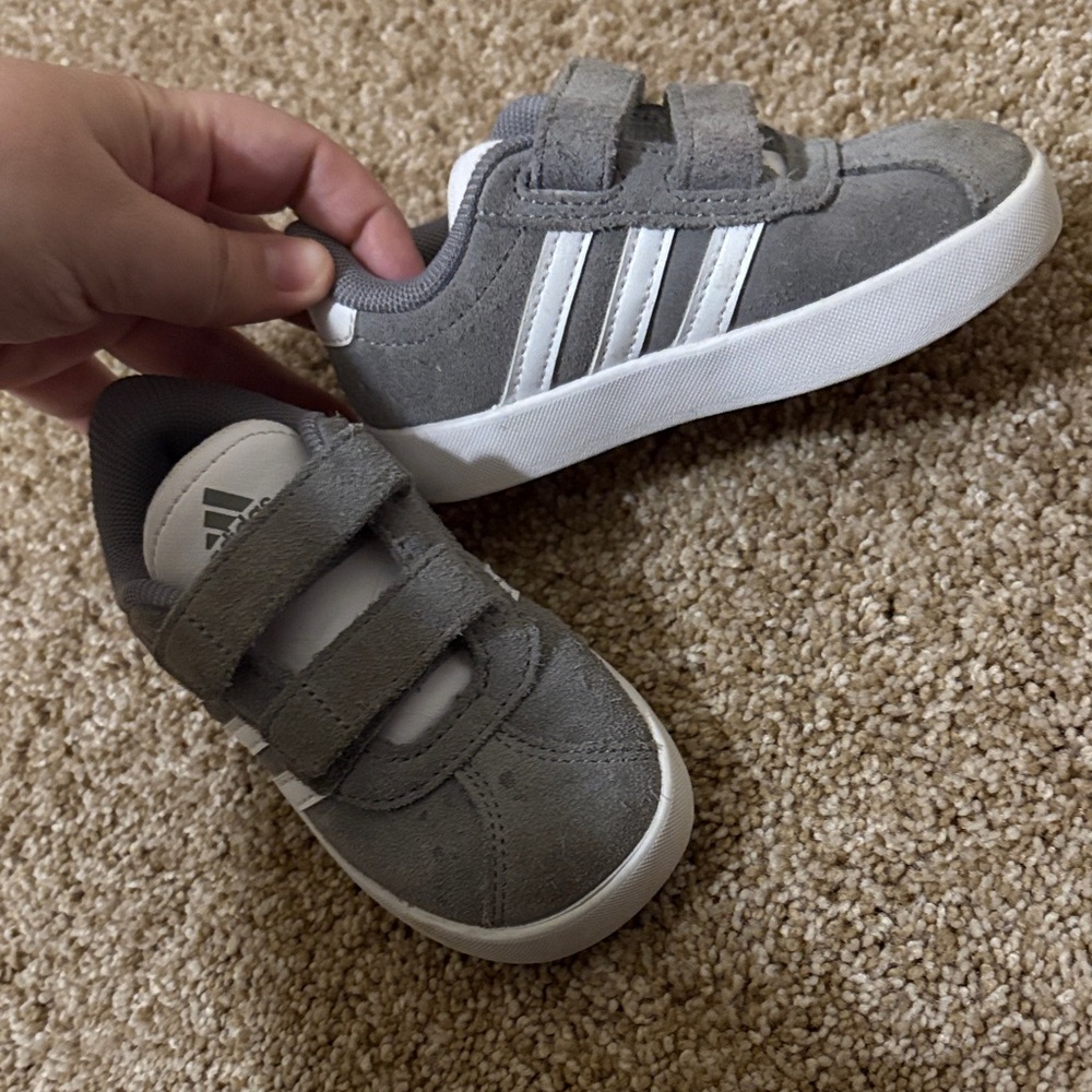 Adidas Kids Gray Velcro Sneakers